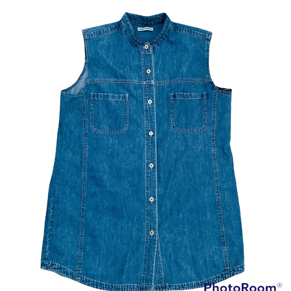 Vntg Marsh Landing denim apron dress tunic